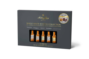 Продуктови Категории Шоколади Anthon Berg шоколадови бутилки с ликьор на различни уискита  230 гр.